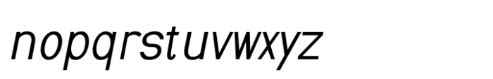 Kazia Extra Light Condensed Oblique Font LOWERCASE
