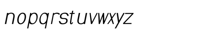 Kazia Thin Condensed Oblique Font LOWERCASE
