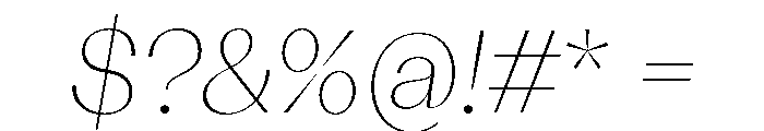KAttilaPreview 25ThinItalic Font OTHER CHARS