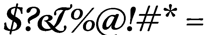 Kalice BoldItalic Font OTHER CHARS