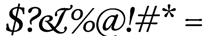 Kalice MediumItalic Font OTHER CHARS
