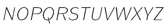 KantonGothic ExtraLightItalic Instance Font UPPERCASE