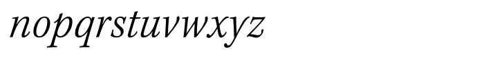 Kepler Light Semi Condensed Italic Font LOWERCASE