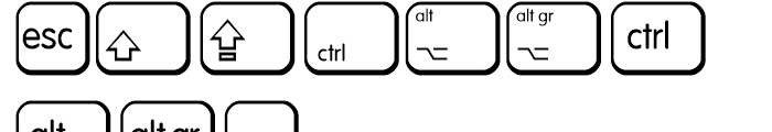 Keys MAC E Alternate Font OTHER CHARS