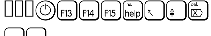 Keys MAC E Alternate Font LOWERCASE