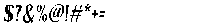 Kenisya Bold Condensed Italic Font OTHER CHARS