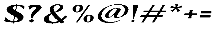 Kenisya Bold Extra Expanded Italic Font OTHER CHARS