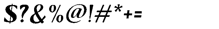 Kenisya Bold Italic Font OTHER CHARS