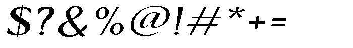 Kenisya Expanded Italic Font OTHER CHARS