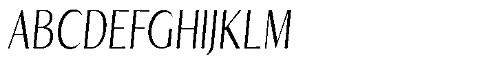 Kenisya Extra Light Condensed Italic Font UPPERCASE