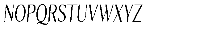 Kenisya Extra Light Condensed Italic Font UPPERCASE