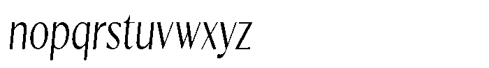 Kenisya Extra Light Condensed Italic Font LOWERCASE