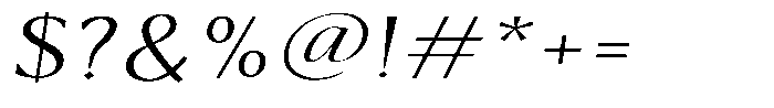 Kenisya Extra Light Expanded Italic Font OTHER CHARS