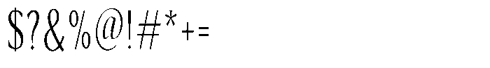 Kenisya Extra Light Extra Condensed Font OTHER CHARS