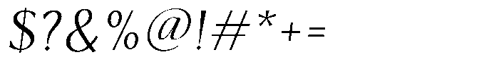 Kenisya Extra Light Italic Font OTHER CHARS