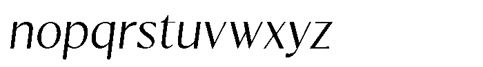 Kenisya Extra Light Italic Font LOWERCASE