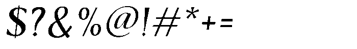 Kenisya Italic Font OTHER CHARS