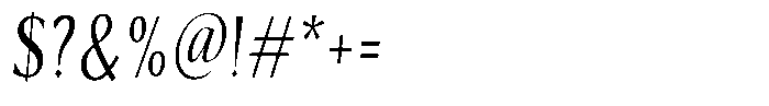 Kenisya Light Condensed Italic Font OTHER CHARS