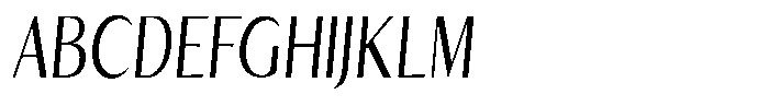 Kenisya Light Condensed Italic Font UPPERCASE