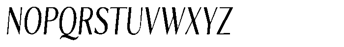 Kenisya Light Condensed Italic Font UPPERCASE