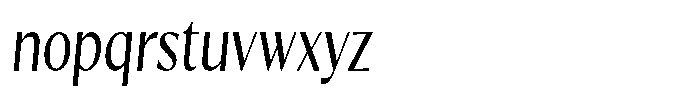Kenisya Light Condensed Italic Font LOWERCASE