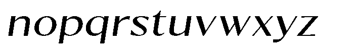 Kenisya Light Expanded Italic Font LOWERCASE