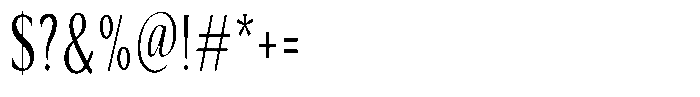 Kenisya Light Extra Condensed Font OTHER CHARS