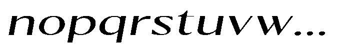 Kenisya Light Extra Expanded Italic Font LOWERCASE