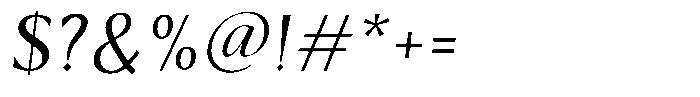 Kenisya Light Italic Font OTHER CHARS