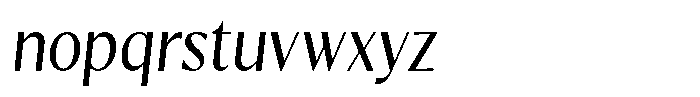 Kenisya Light Semi Condensed Italic Font LOWERCASE