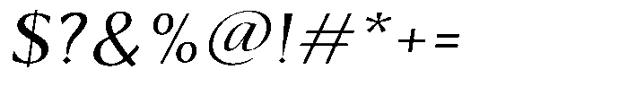 Kenisya Light Semi Expanded Italic Font OTHER CHARS