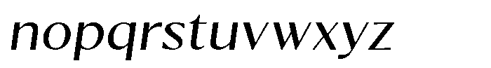 Kenisya Light Semi Expanded Italic Font LOWERCASE