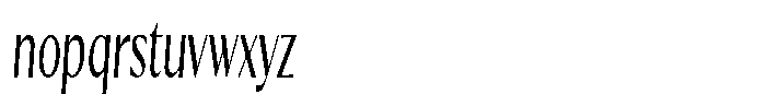 Kenisya Light Ultra Condensed Italic Font LOWERCASE