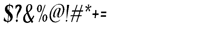 Kenisya Medium Condensed Italic Font OTHER CHARS