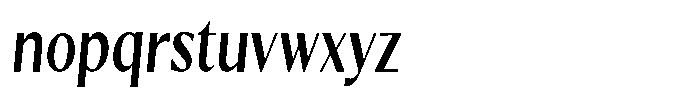 Kenisya Medium Condensed Italic Font LOWERCASE