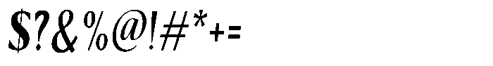 Kenisya Semi Bold Condensed Italic Font OTHER CHARS