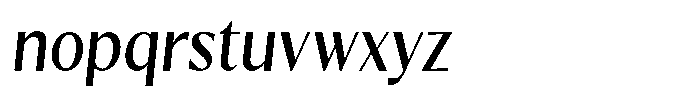 Kenisya Semi Condensed Italic Font LOWERCASE