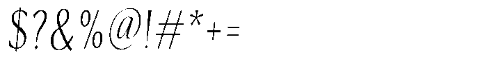 Kenisya Thin Condensed Italic Font OTHER CHARS