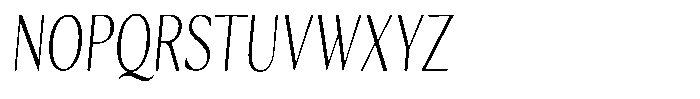 Kenisya Thin Condensed Italic Font UPPERCASE