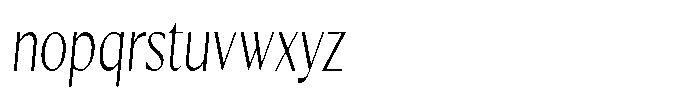 Kenisya Thin Condensed Italic Font LOWERCASE