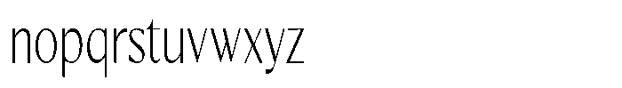 Kenisya Thin Condensed Font LOWERCASE