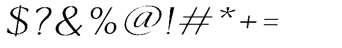 Kenisya Thin Expanded Italic Font OTHER CHARS