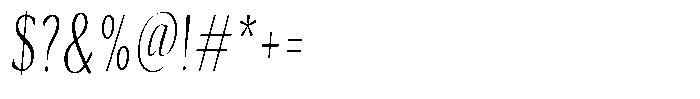 Kenisya Thin Extra Condensed Italic Font OTHER CHARS