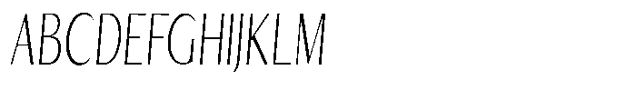 Kenisya Thin Extra Condensed Italic Font UPPERCASE