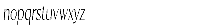 Kenisya Thin Extra Condensed Italic Font LOWERCASE