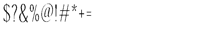 Kenisya Thin Extra Condensed Font OTHER CHARS