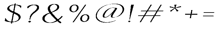 Kenisya Thin Extra Expanded Italic Font OTHER CHARS