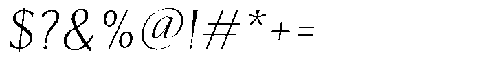 Kenisya Thin Italic Font OTHER CHARS