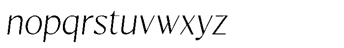 Kenisya Thin Italic Font LOWERCASE