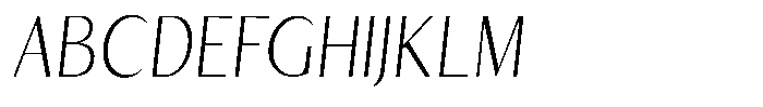 Kenisya Thin Semi Condensed Italic Font UPPERCASE
